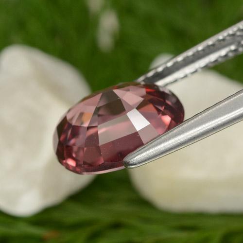 4.42캐럿 천연 스칼렛 레드 톤 지르콘, 타원형 컷, 10×8.1 mm, VVS