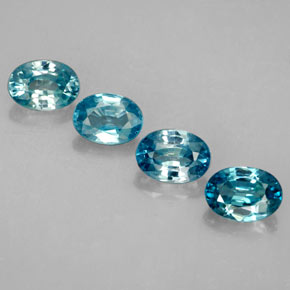5.08캐럿 천연 블루 지르콘 보석, 타원형 컷, 7×5 mm, VVS-VS
