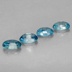 5.08캐럿 천연 블루 지르콘 보석, 타원형 컷, 7×5 mm, VVS-VS