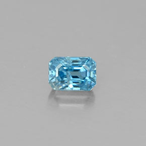 0.36캐럿 천연 블루 지르콘, 에메랄드 컷, 4.1×2.9 mm, VS