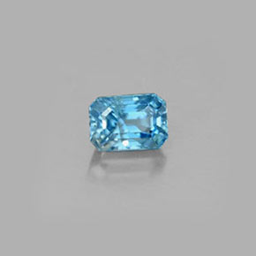 0.36캐럿 천연 블루 지르콘, 에메랄드 컷, 4.1×2.9 mm, VS