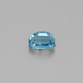 0.36캐럿 천연 블루 지르콘, 에메랄드 컷, 4.1×2.9 mm, VS