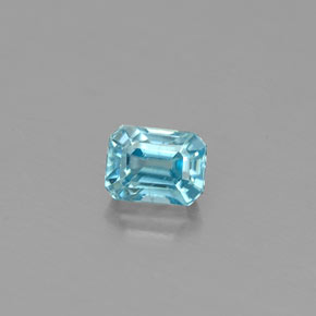 0.41캐럿 천연 블루 지르콘, 에메랄드 컷, 4×3 mm, VS