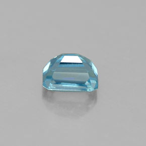 0.67캐럿 천연 블루 지르콘, 에메랄드 컷, 4.8×3.4 mm, VS