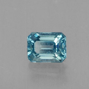 0.41캐럿 천연 블루 지르콘, 에메랄드 컷, 4.2×3.2 mm, VVS-VS