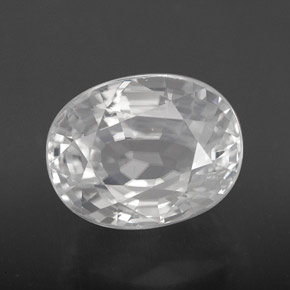 8.64캐럿 천연 화이트 지르콘, 타원형 컷, 11.7×9.1 mm, VVS