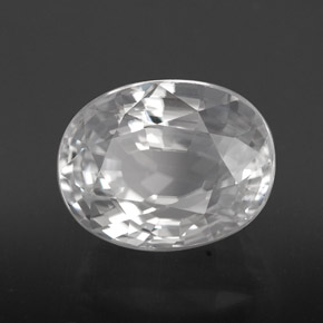 8.64캐럿 천연 화이트 지르콘, 타원형 컷, 11.7×9.1 mm, VVS