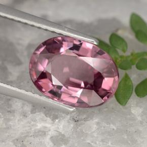 4.18캐럿 천연 핑크 지르콘, 타원형 컷, 10.8×7.8 mm, VVS