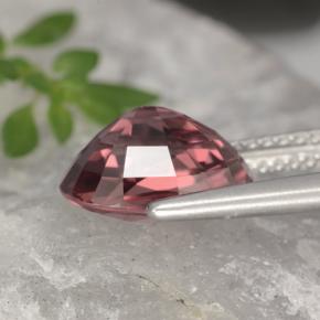 4.09캐럿 천연 핑크 로즈 지르콘, 타원형 컷, 10.2×7.1 mm, VVS
