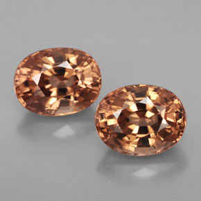 캐럿 천연 로즈 오렌지 지르콘 보석, 타원형 컷, 9.1×7.2 mm, IF