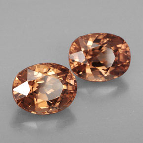 캐럿 천연 로즈 오렌지 지르콘 보석, 타원형 컷, 9.1×7.2 mm, IF
