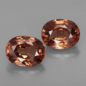 캐럿 천연 로즈 오렌지 지르콘 보석, 타원형 컷, 9.1×7.1 mm, IF