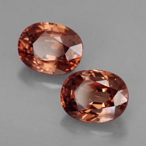 캐럿 천연 로즈 오렌지 지르콘 보석, 타원형 컷, 9.1×7.1 mm, IF
