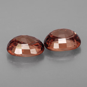 캐럿 천연 로즈 오렌지 지르콘 보석, 타원형 컷, 9.1×7.1 mm, IF