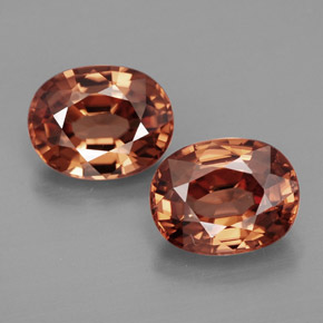 캐럿 천연 로즈 오렌지 지르콘 보석, 타원형 컷, 9.1×7.1 mm, IF