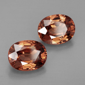 캐럿 천연 로즈 오렌지 지르콘 보석, 타원형 컷, 9.1×7.1 mm, IF
