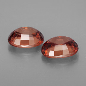 캐럿 천연 로즈 오렌지 지르콘 보석, 타원형 컷, 9.1×7.1 mm, IF