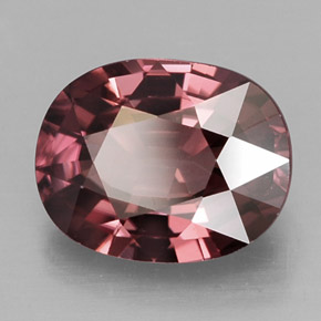 3.04캐럿 천연 핑크 로즈 지르콘, 타원형 컷, 9×7.1 mm, IF