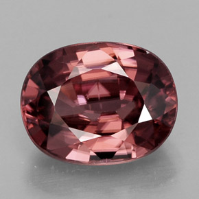 3.22캐럿 천연 핑크 로즈 지르콘, 타원형 컷, 9×7.1 mm, IF