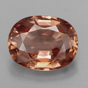 2.81캐럿 천연 로즈 오렌지 지르콘, 타원형 컷, 9×7.1 mm, IF