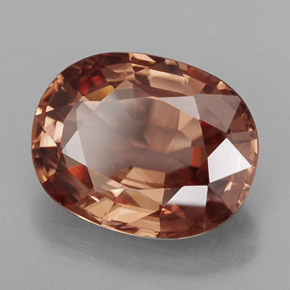 2.81캐럿 천연 로즈 오렌지 지르콘, 타원형 컷, 9×7.1 mm, IF