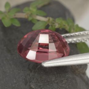 3.58캐럿 천연 핑크 레드 지르콘, 타원형 컷, 9.1×7 mm, VVS