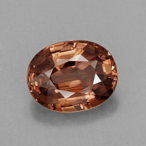 2.95캐럿 천연 로즈 오렌지 지르콘, 타원형 컷, 9×7.1 mm, IF