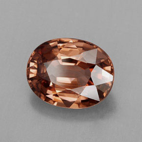 2.95캐럿 천연 로즈 오렌지 지르콘, 타원형 컷, 9×7.1 mm, IF