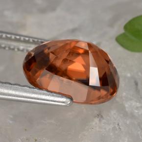 3.54캐럿 천연 로즈 오렌지 지르콘, 타원형 컷, 9.1×7.1 mm, VS