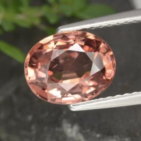 2.93캐럿 천연 오렌지 핑크 지르콘, 타원형 컷, 9×7.1 mm, VVS-VS