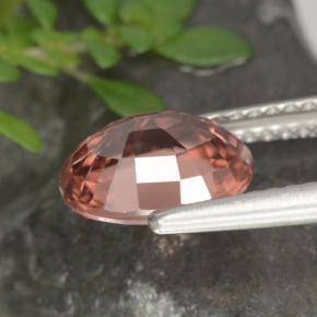 2.93캐럿 천연 오렌지 핑크 지르콘, 타원형 컷, 9×7.1 mm, VVS-VS