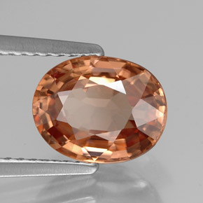 2.90캐럿 천연 로즈 오렌지 지르콘, 타원형 컷, 9.1×7.2 mm, IF