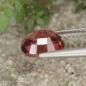 3.31캐럿 천연 핑크 로즈 지르콘, 타원형 컷, 9.1×7.2 mm, VVS