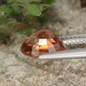 3.69캐럿 천연 오렌지 핑크 지르콘, 타원형 컷, 9.1×7.1 mm, VVS