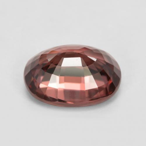 3.14캐럿 천연 미디엄 다크 레드 지르콘, 타원형 컷, 9×7.1 mm, VVS