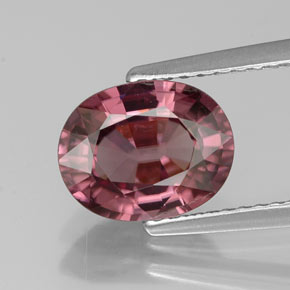 2.86캐럿 천연 핑크 로즈 지르콘, 타원형 컷, 9.1×7.2 mm, IF
