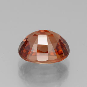 3.83캐럿 천연 로즈 오렌지 지르콘, 타원형 컷, 9×7.1 mm, VVS