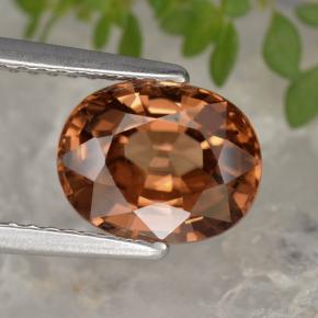 3.12캐럿 천연 딥 레드 지르콘, 타원형 컷, 9×7.1 mm, VVS