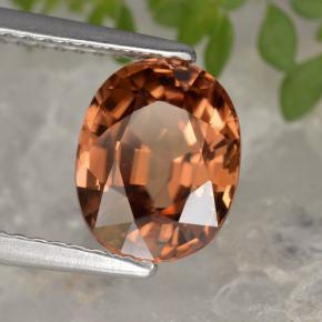 3.12캐럿 천연 딥 레드 지르콘, 타원형 컷, 9×7.1 mm, VVS