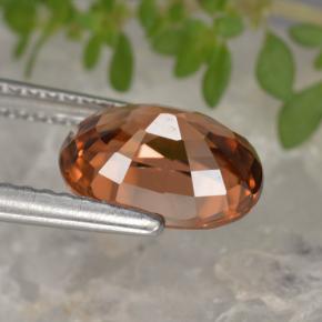3.12캐럿 천연 딥 레드 지르콘, 타원형 컷, 9×7.1 mm, VVS