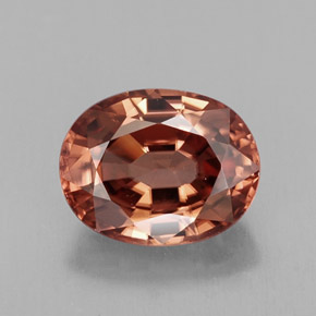 3.10캐럿 천연 로즈 오렌지 지르콘, 타원형 컷, 9.1×7.1 mm, IF
