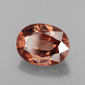 3.10캐럿 천연 로즈 오렌지 지르콘, 타원형 컷, 9.1×7.1 mm, IF