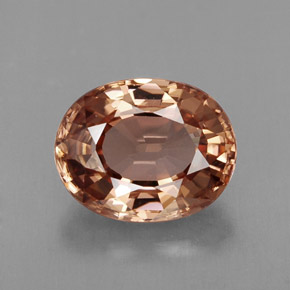 2.88캐럿 천연 로즈 지르콘, 타원형 컷, 9×7.2 mm, VVS