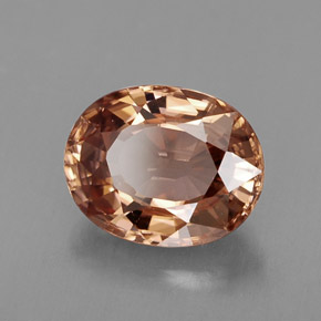 2.88캐럿 천연 로즈 지르콘, 타원형 컷, 9×7.2 mm, VVS