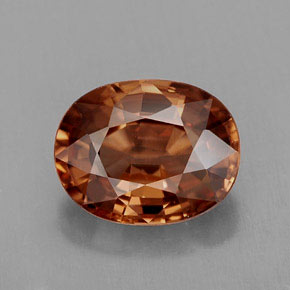 3.03캐럿 천연 로즈 오렌지 지르콘, 타원형 컷, 9.1×7.1 mm, IF