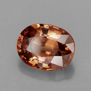 3.03캐럿 천연 로즈 오렌지 지르콘, 타원형 컷, 9.1×7.1 mm, IF