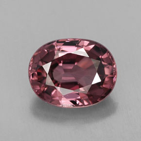 3.02캐럿 천연 핑크 로즈 지르콘, 타원형 컷, 9×7.1 mm, VVS