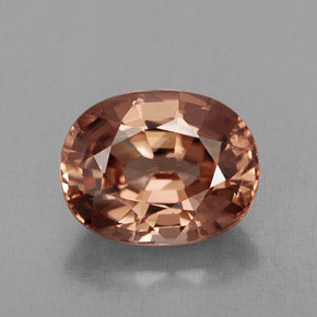 3.24캐럿 천연 로즈 오렌지 지르콘, 타원형 컷, 9.1×7.1 mm, IF