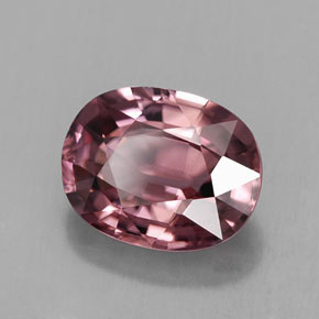 3.09캐럿 천연 핑크 로즈 지르콘, 타원형 컷, 9.1×7.1 mm, IF