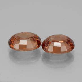 캐럿 천연 로즈 오렌지 지르콘 보석, 타원형 컷, 9×7 mm, IF